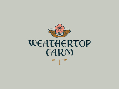 Weathertop Farm Logo branding farm farm brand farm logo flower hand lettering illustration lettering logo logo design logodesign lord of the rings medieval mushroom oyster mushroom sustainable typography vintage weather vane weathertop