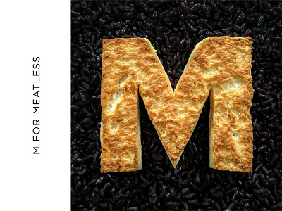 M for Meatless 36dayoftype 36daysoftype07 alphabet cooking food art food lettering handmade letter letter m lettering meatless photo type rice sustainability sustainable tactile typography tofu type vegan vegetarian