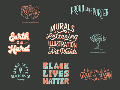 2020 Work Part 2 baking black lives matter block lettering earth fairy ring hand lettering holiday holiday season illustration lake letter lettering lettering logo mushrooms porter script lettering season typography vintage lettering