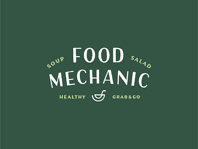 Food Mechanic Logo bowl branding food food logo hand drawn hand lettered logo hand lettering healthy lettering logo logotype mechanic restaurant restaurant branding salad soup typography