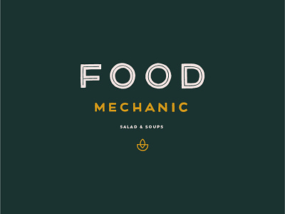 Food Mechanic Logo Outtake bowl brand identity branding branding design food food brand hand drawn hand lettered logo hand lettering hand type healthy healthyfood lettering logo mechanic restaurant salad soups triangle logo typography