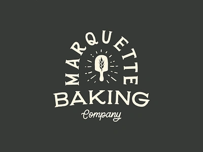 Marquette Baking Company Logo artisan baking baking brand baking logo branding bread bread peel hand drawn hand drawn logo hand lettering illustration lettering logo logo design logotype typography vintage brand vintage lettering vintage logo wheat