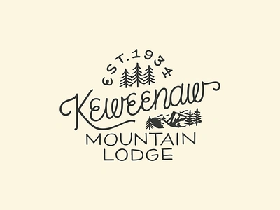 Keweenaw Mountain Lodge Logo hand drawn hand lettering illustration keweenaw lettering lettering lockup lodge logo logo design logotype monoline lettering monoline script mountain mountain logo pine trees script logo typography vintage lettering vintage logo vintage script