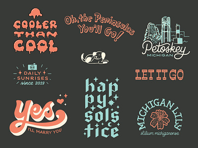 2021 Graphics 4/5 blackletter camera cool hand drawn hand lettering ice cream illustration lettering lily logo marriage michigan peninsula petoskey solstice sunrise typography wedding witch yes