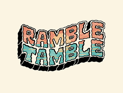 Ramble Tamble 3d type band lettering band logo dimensional hand drawn hand lettering horror illustration lettering michigan music logo sunrise surf surf band tiki tropical typography vintage waves wavy