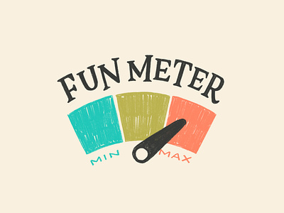 Fun Meter 1950s dial fun hand drawn hand lettering illustration infographic lettering meter midcentury procreate serif typography vacation