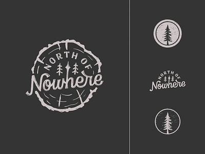 North of Nowhere blog brand branding hand drawn hand lettering illustration lettering logo michigan northern nowhere organic pine tree rustic stump travel tree ring typography woodcut woods