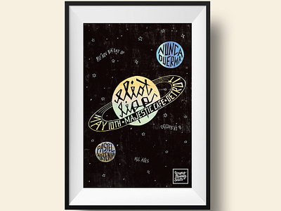 Eliot Lipp Poster band poster detroit eliot lipp galaxy gig poster hand lettering lettering lettering artist neptune outerspace planets poster poster art poster design saturn space watercolor