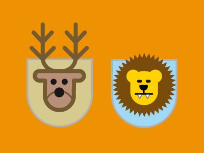 Animal icons animal icons deer lion pictograms