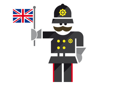 Bobby bobby england flag icon illustration moustache pictogram police