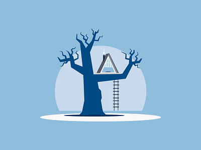 Treehouse challenge illustration treehouse winter