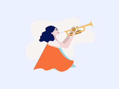 Trumpet Solo illustration instrument people trumpet