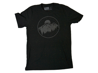 Night Sky Tee adventure apparel branding circle illustration moon mountains speckled texture trees