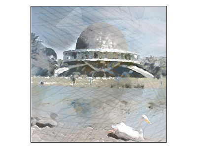 Buenos Aires Planetario - Watercolor design instagram photography watercolor