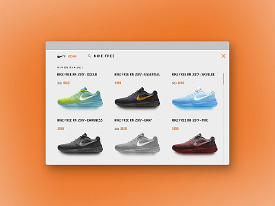 NIKE+ DESIGN ecommerce mobileui nike products profile search shoes store