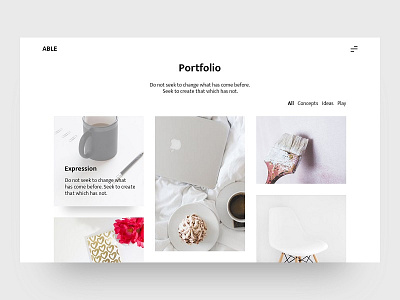 ABLE - Minimal & Clean Blog UI able blog clean freebie minimal portfolio simple ui ux webdesign white