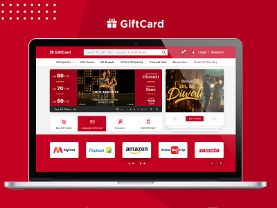 GiftCard Home Landing Page UI Design
