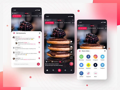 Short Video Mobile App Screens