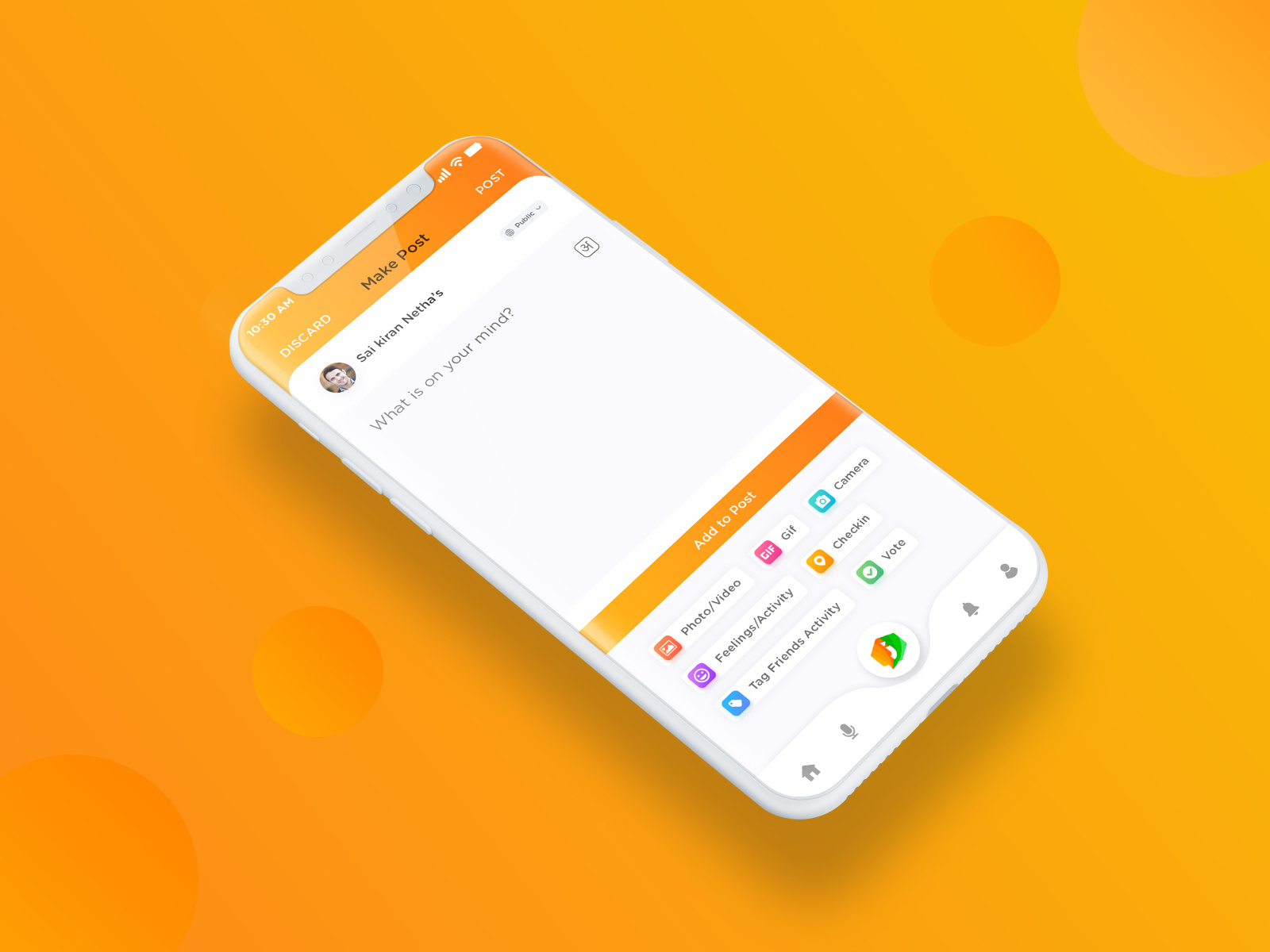 Mobile app make post design by Sai kiran on Dribbble