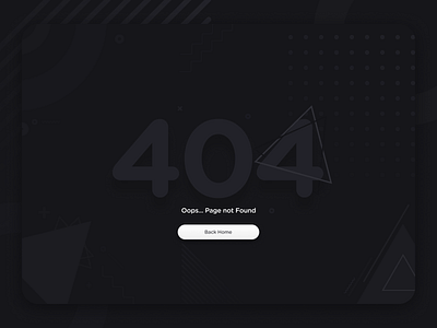 Daily UI Challenge #008 - 404 Page 404 404page clean dailyui dark ui design ui uichallenge web web design website