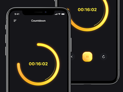 Daily UI Challenge #014 - Countdown Timer app countdown timer daily 100 challenge dailyui dark dark app dark ui interface ui
