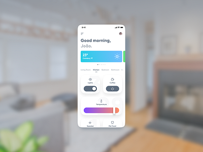 Daily UI Challenge #021 - Home Monitoring/Control app daily 100 challenge dailyui interface mobile app mobile design switches ui