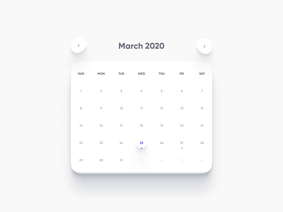Daily UI Challenge #038 - Calendar calendar 2020 calendar design calendar ui clean daily daily 100 challenge dailyui interface ui