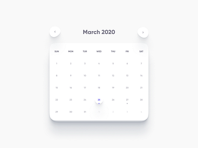 Daily UI Challenge #038 - Calendar