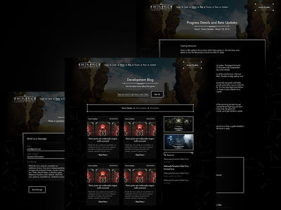 Eminence Game Website blog dark game marketing ui website