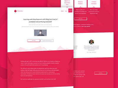 Course Page course landing page polygon ruby vector