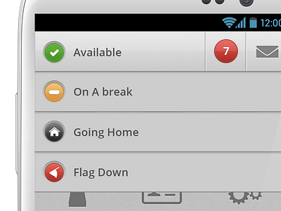 Status Light android android app clean dropdown interface mobile ui