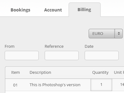 Tab & Table clean tab table tabs ui web design