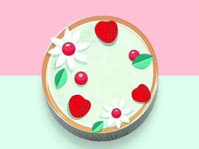 Tartelette aux fraises flowers illustration noise pastries strawberries sweet