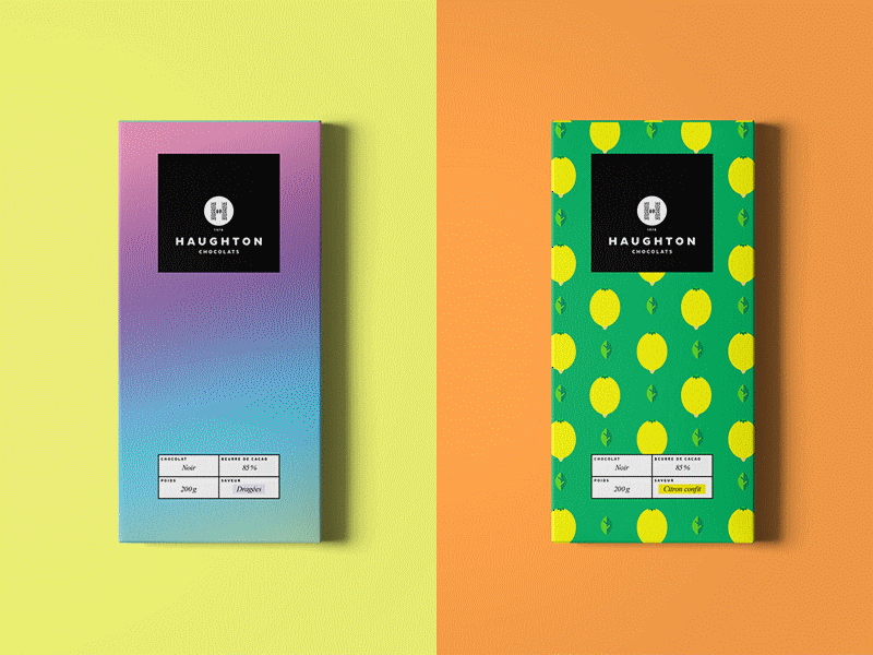 Chocolat, i love you bars chocolate neon packaging patterns