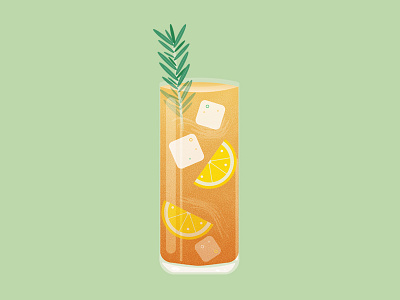 Ginger & Rosemary Gin cocktail drinks food green illustration summer