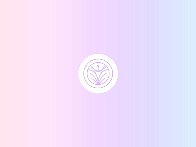 Holographic branding flower girly gradient holographic icon logo pink
