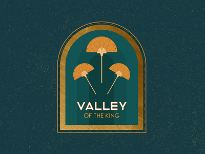 Valley of the King badge egypte gold green illustration king myth texture