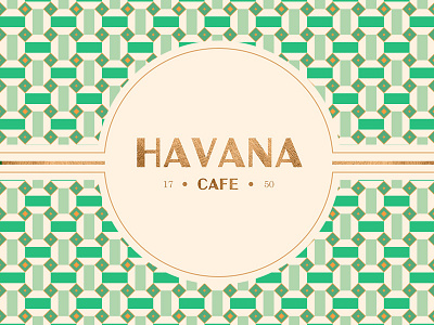 Havana Café n°2 badge branding green illustration logo packaging pattern tiles