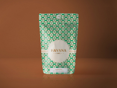 Havana Café (Packaging n°1) branding coffee green illustration logo packaging pattern