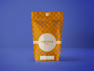 Havana Café (Packaging n°2) branding coffee illustration logotype orange packaging pattern