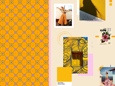 Yellow mood branding color palette moodboard pantone pattern tiles yellow