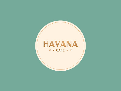 Havana Café branding coffee gold green logo texture typography