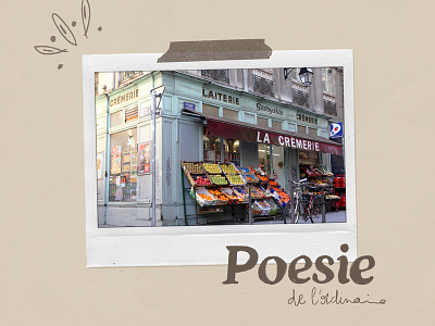 Poesie de l'ordinaire artwork city french illustration paper polaroid texture vintage