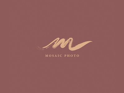 Mosaic Photo branding brush calligraphy handletter logo paint brush painting romantic typography