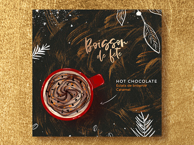 Hot Chocolate chocolate christmas coffee drinks food gold illustration nature starbucks texture