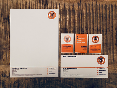 Hull City Official Supporters Club Stationery business cards graphic design hull city letterheads stationery