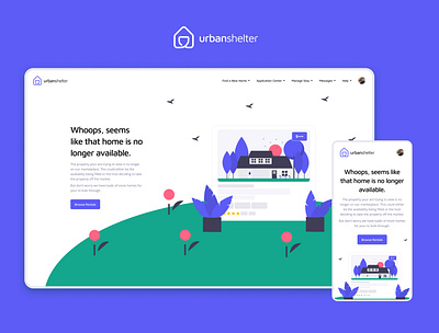 User Redirect - Page not found 404page page not found ui urbanshelter webdesign