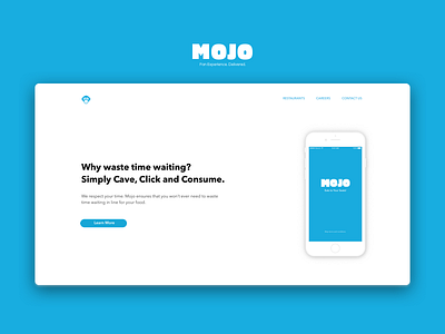 Mojo Web food landing page minimal webdesign website