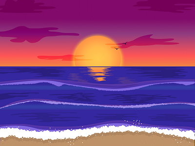 Sunset Illustration beach illustration sketch sunset sunset illustration