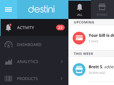 My First Post blue clean dashboard debut flat interface locator ui